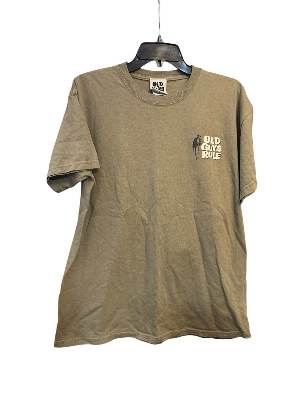 Old Guys Rule John Wayne Graphic Men's Medium Short Sleeve T-Shirt Brown